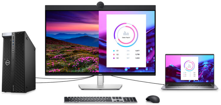 Dell представила 32-дюймовый монитор для видеоконференций со встроенной 4K-камерой