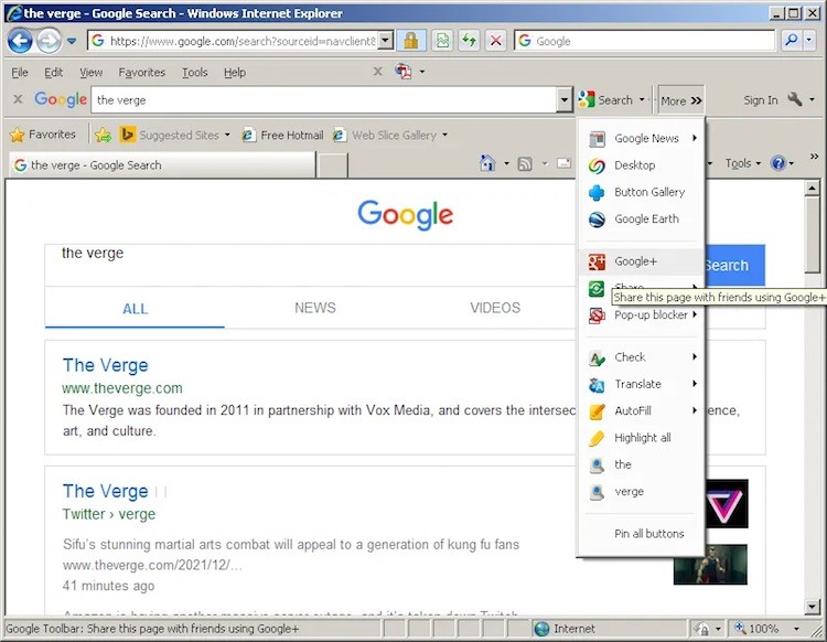 Google похоронила панель Google Toolbar для Internet Explorer спустя 21 год после запуска