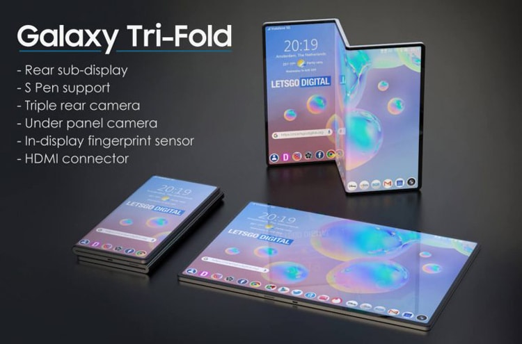 В Samsung придумали смартфон-гармошку с большим гибким дисплеем