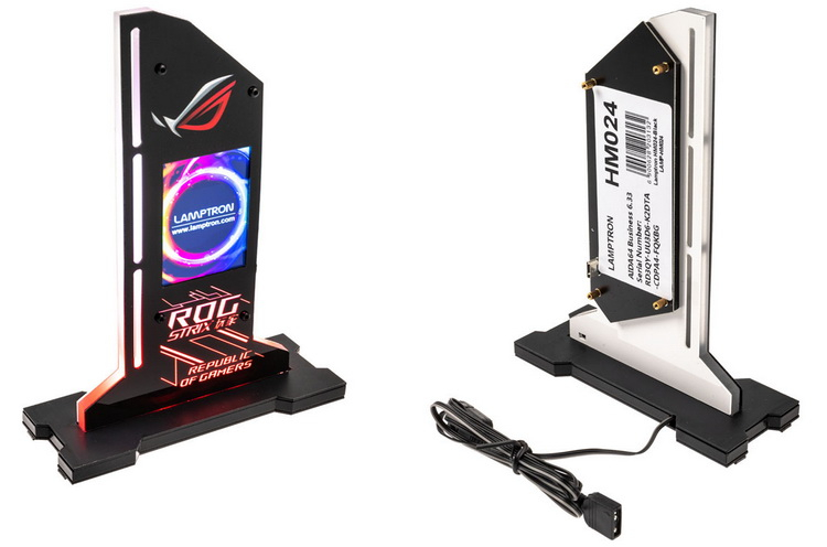 Lamptron представила подпорку для видеокарты с 2,4-дюймовым ЖК-дисплеем и RGB-подсветкой