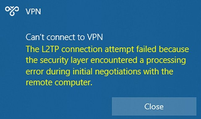 Недавнее обновление Windows вызывает проблемы с VPN-подключением
