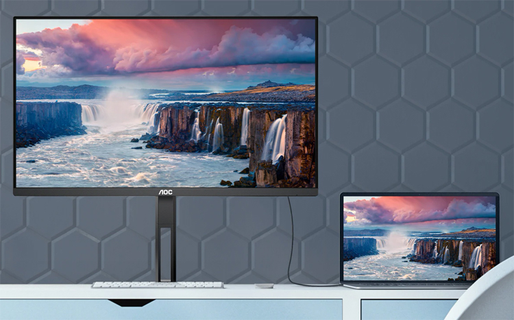 Монитор AOC Q27V5C формата QHD оснащён концентратором USB 3.2 и портом USB Type-C