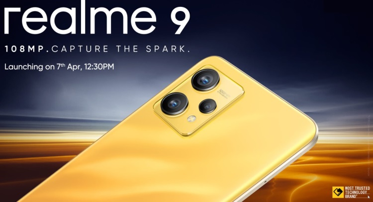 Смартфон Realme 9 со 108-Мп камерой и экраном Super AMOLED представят 7 апреля