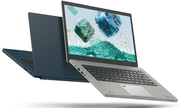 Acer анонсировала экологичные ноутбуки Aspire Vero — в них использовано много переработанного пластика
