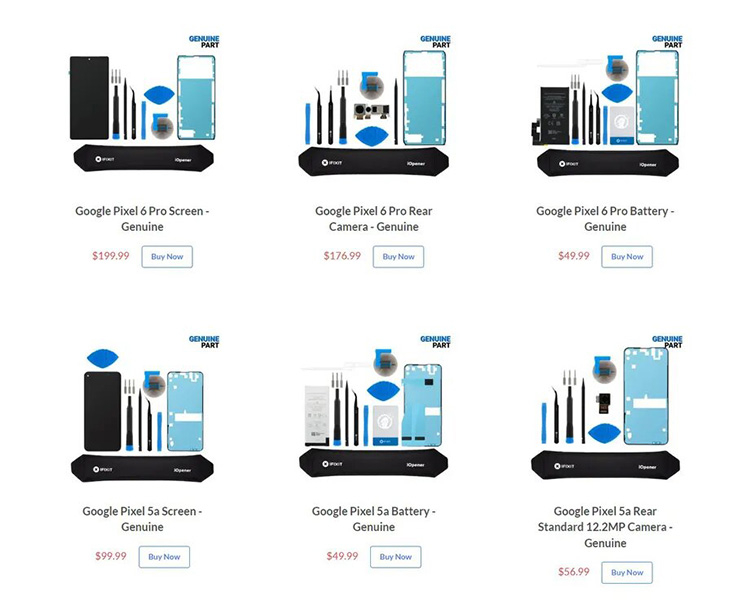 iFixit начала продавать оригинальные запчасти для смартфонов Google Pixel