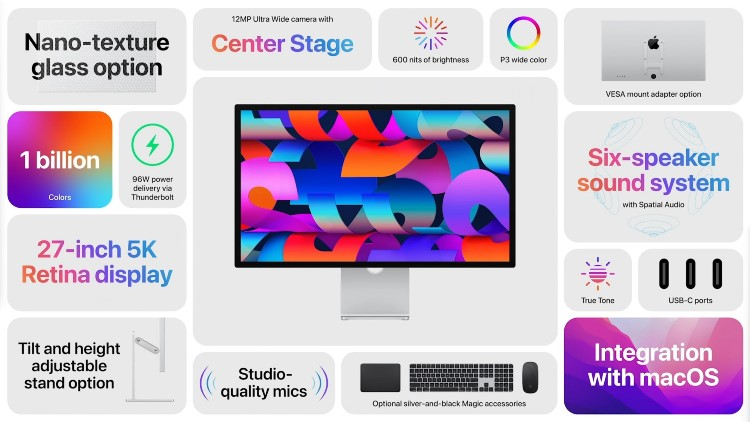 Apple представила Studio Display — 27-дюймовый монитор 5K за $1599