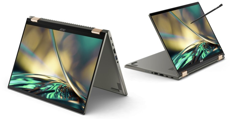 Представлен обновлённый ноутбук Acer Spin 5 — процессоры Intel Alder Lake и экран 2,5K