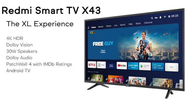 Xiaomi представила 4K-телевизор Redmi Smart TV X43 с поддержкой Dolby Vision и HDR 10+ за $390