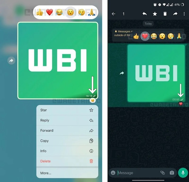 WhatsApp уже скоро позволит пользователям ставить реакции на сообщения
