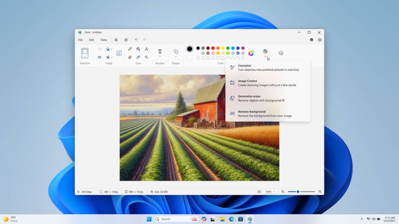Microsoft интегрировала ИИ-ассистента Copilot в приложение Paint
