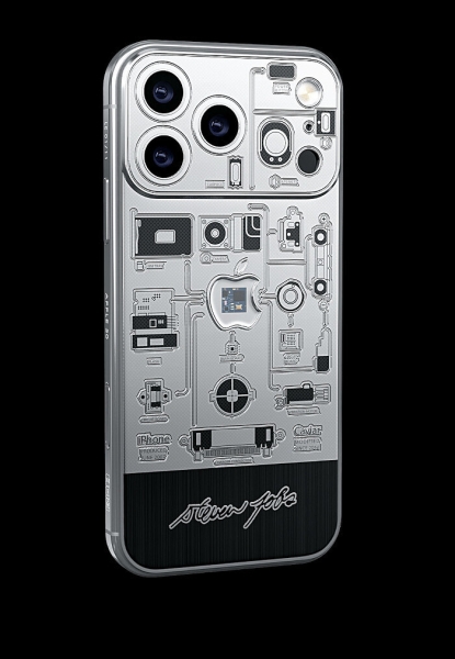 Модель «Джобс» распродана: Caviar представил серию iPhone 17 Pro с фрагментом материнской платы iPhone 2G