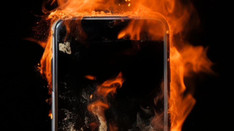 Смартфон горит