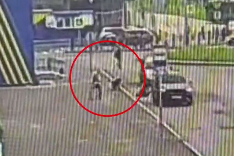 В Екатеринбурге на видео попало, как ребенок попал под авто, спасаясь от собаки